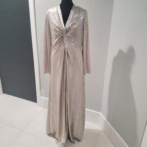 Tahari Silver Sequin Wedding Dress